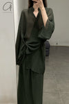 Samuel Gui Yang Folding Shirt AW22SH03-2 Ink green